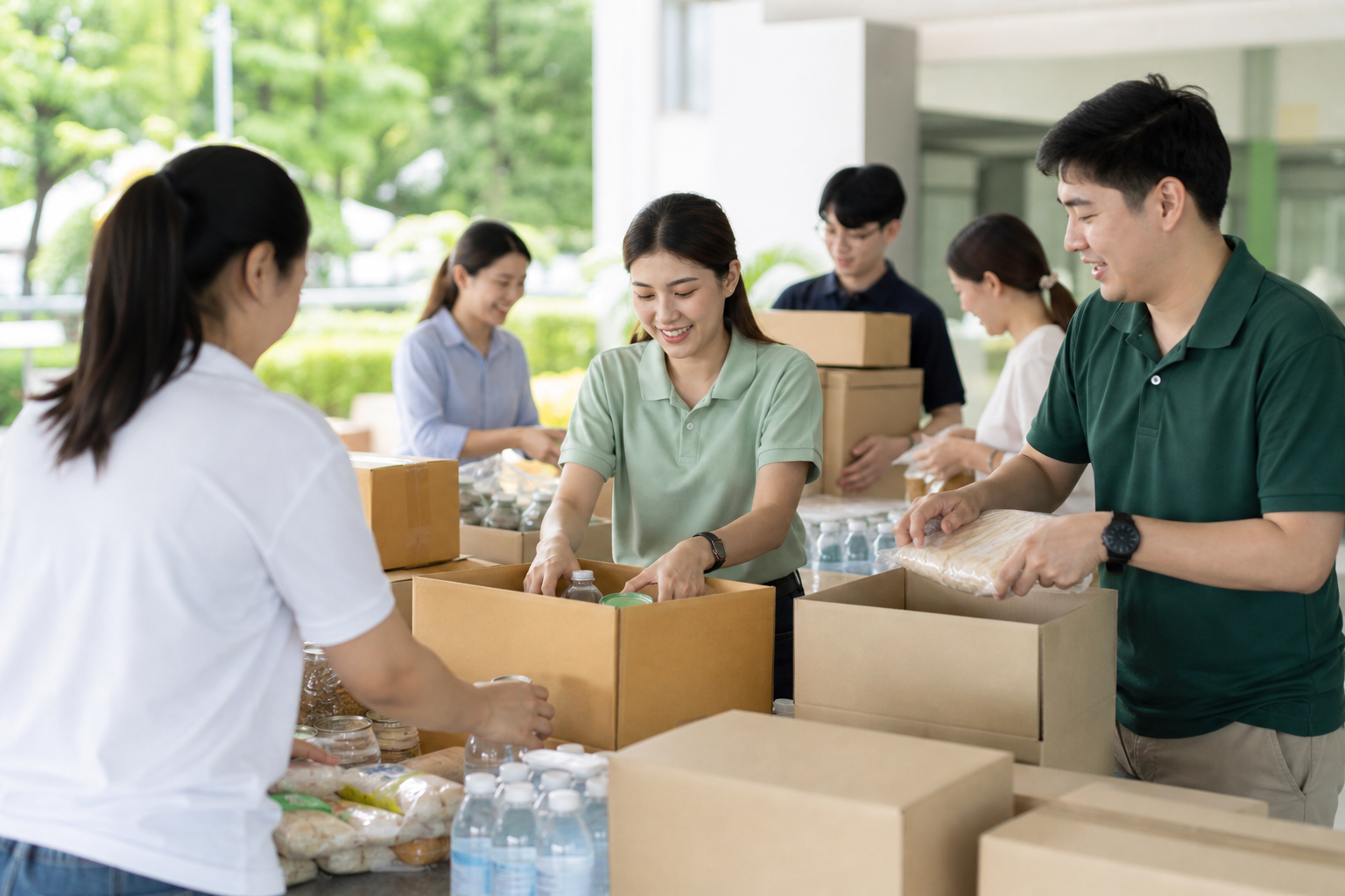 การจัดเตรียมของบริจาค